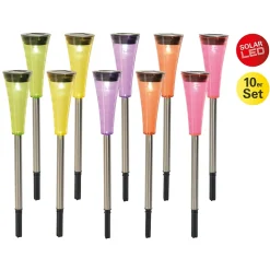 Set de 10 piquets de terre solaires LED 'Multi'