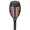 Set de 3 piquets LED 'Torche' 58 cm en plastique gris, avec LED intégrée, lampe solaire pour l'extérieur
