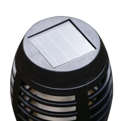 Set de 3 piquets LED 'Torche' 58 cm en plastique gris, avec LED intégrée, lampe solaire pour l'extérieur