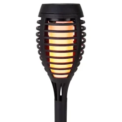 Set de 3 piquets LED 'Torche' 58 cm en plastique gris, avec LED intégrée, lampe solaire pour l'extérieur