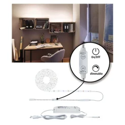 SimpLED Power Strip LED Blanc neutre avec Dimm/Switch Kit complet 5m revêtue 50W 1100lm/m 72 LEDs/m 4000K 60VA