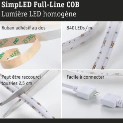 SimpLED Strip LED Full-Line COB Kit complet 5m 14,5W 140lm/m 840 LEDs/m RGB 24VA