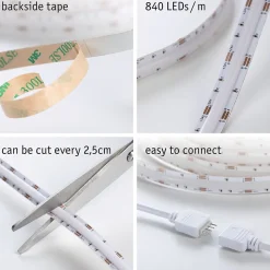 SimpLED Strip LED Full-Line COB Kit complet 5m 14,5W 140lm/m 840 LEDs/m RGB 24VA