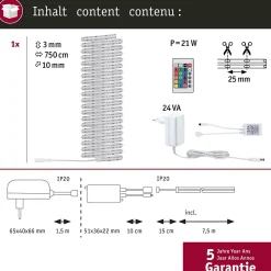 SimpLED Strip LED Full-Line COB Kit complet 7,5m 19,5W 140lm/m 840 LEDs/m RGB 24VA
