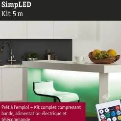 SimpLED Strip LED RGB Kit complet 5m revêtue 17W 120lm/m 30 LEDs/m RGB 24VA