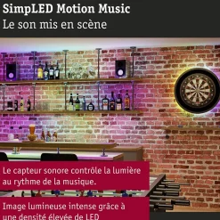 SimpLED Strip LED RGBIC Motion Music Kit complet 10m revêtue 32W 130lm/m 420 LEDs/m RGB 36VA