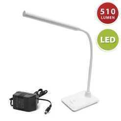 SLIM: Lampe de bureau LED 510 lumen,6W, interrupteur tactile, blanc