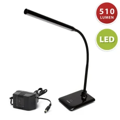 SLIM: Lampe de bureau LED 510 lumen, 6W, interrupteur tactile, noir