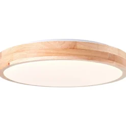 SLIMLINE BOIS Plafonnier bois clair/blanc LED intégrée 14W métal/bois/plastique ampoule incluse