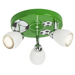 SOCCER Plafonnier 3L vert/noir/blanc GU10 3W métal ampoule incluse