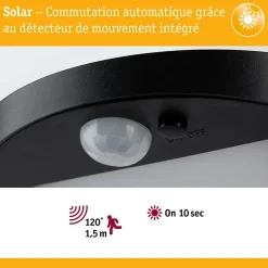 Solar Borne lumineuse LED Ryse Détecteur de mouvement IP44 3000K 30lm Anthracite