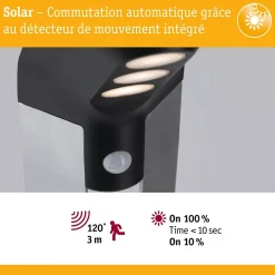 Solar Borne lumineuse LED Soley Détecteur de mouvement IP44 3000K 42lm Anthracite