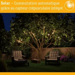 Solar Guirlande LED Soala IP44 3000K 30x3lm Noir