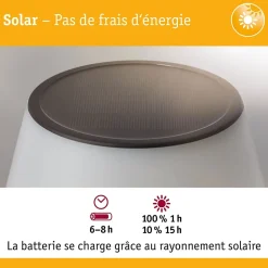 Solar Lampe à poser LED 3-Step-Dim Lillesol IP44 3000K 45lm Acier inoxydable