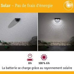 Solar Luminaire d'allée LED Mimmo IP44 6500K 18lm Noir