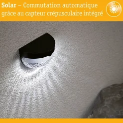 Solar Luminaire d'allée LED Mimmo IP44 6500K 18lm Noir