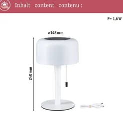 Solar Luminaire rechargeable Bartja IP44 gradable 2700K Blanc