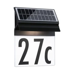 Solar Numéro de maison lumineux LED Neda IP44 3000K 14lm Noir