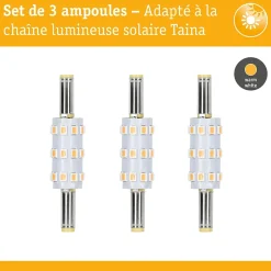 Solar Socle enfichable LED Taina ampoule de rechange Kit de 3 3000K 60lm