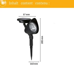 Solar Spot LED Solena IP44 3000K 2lm Noir