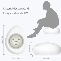 SOLAR STONE: Pierre lumineuse LED (blanc + RGB) à recharge solaire. Avec télécommande