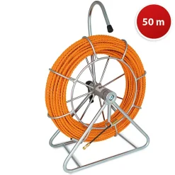 Sonde torsadée TORNADO d.5,2, 50m, sur bobine acier, bornes interchangeables. Orange
