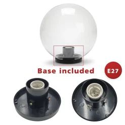 Sphère d'extérieur en PMMA, 200mm, E27, transparente