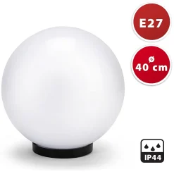 Sphère d'extérieur en PMMA, 400mm, E27, blanche