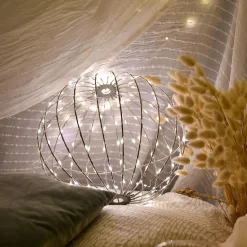 Sphère MircoLED pliable Gaia Ivoire - 180 microLED - Chromex