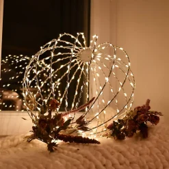 Sphère MircoLED pliable Gaia Ivoire - 180 microLED - Chromex