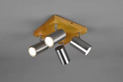 Spot 4 lumières GU10, Max 35 W, orientable et design, nickel mat - Trio Marley