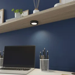 Spot à pile Mohun LED intégrée variation de blancs IP20 dimmable 50lm 1W Ø8xH.2,5cm noir GoodHome