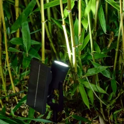 Spot à piquer extérieur solaire LED intégrée Adjuma noir 190lm 2,8W IP44 GoodHome