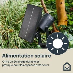 Spot à piquer extérieur solaire LED intégrée Adjuma noir 190lm 2,8W IP44 GoodHome