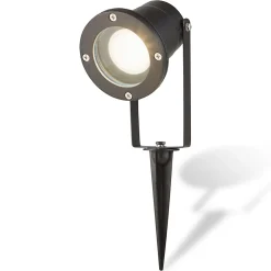 Spot à piquer LED GU10 Shelby 345lm IP54 noir GoodHome