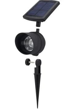 Spot à piquer solaire Bridger LED intégrée 40lm 0.5W IP44 GoodHome noir