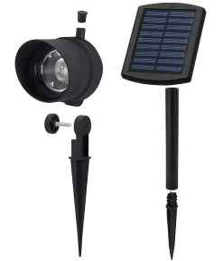 Spot à piquer solaire Bridger LED intégrée 40lm 0.5W IP44 GoodHome noir