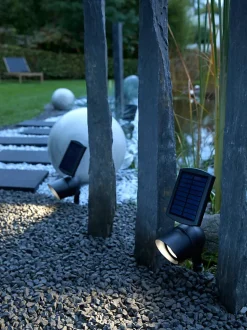 Spot à piquer solaire Bridger LED intégrée 40lm 0.5W IP44 GoodHome noir