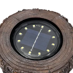 Spot à piquer solaire LED extérieur aspect tronc d’arbre 0,04 W 4 lm rechargeable IP65