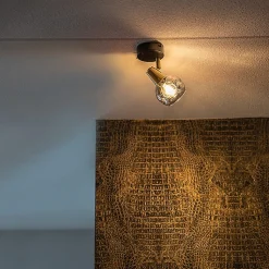 Spot Art déco doré avec verre fumé - Vidro