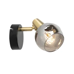 Spot Art déco doré avec verre fumé - Vidro