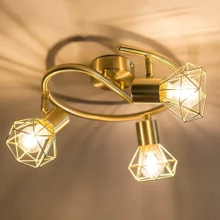 Spot Art Déco en laiton réglable et inclinable 3 lumières - Mosh