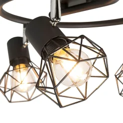 Spot Art Déco noir orientable 3 lumières - Mosh