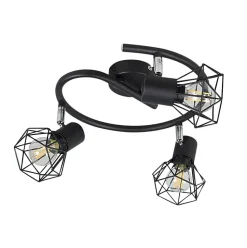 Spot Art Déco noir orientable 3 lumières - Mosh