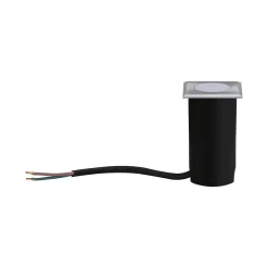 Spot carré encastrable d'extérieur solaire LED integrée acier gris IP67 2W 60lm 230V Paulmann