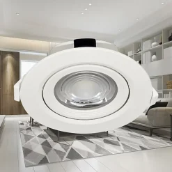 Spot COB LED encastrable rond blanc orientable 10W IP20 6500K