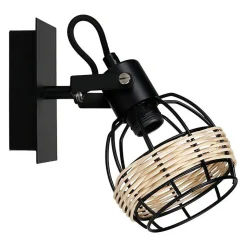 Spot Cyrus en métal et rotin Ostaria