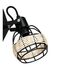 Spot Cyrus en métal et rotin Ostaria