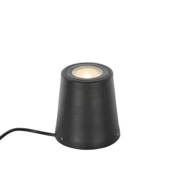 Spot de jardin moderne noir rond IP65 - Lennard
