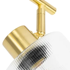 Spot de plafond doré avec verre 2 lumières orientable - Laura